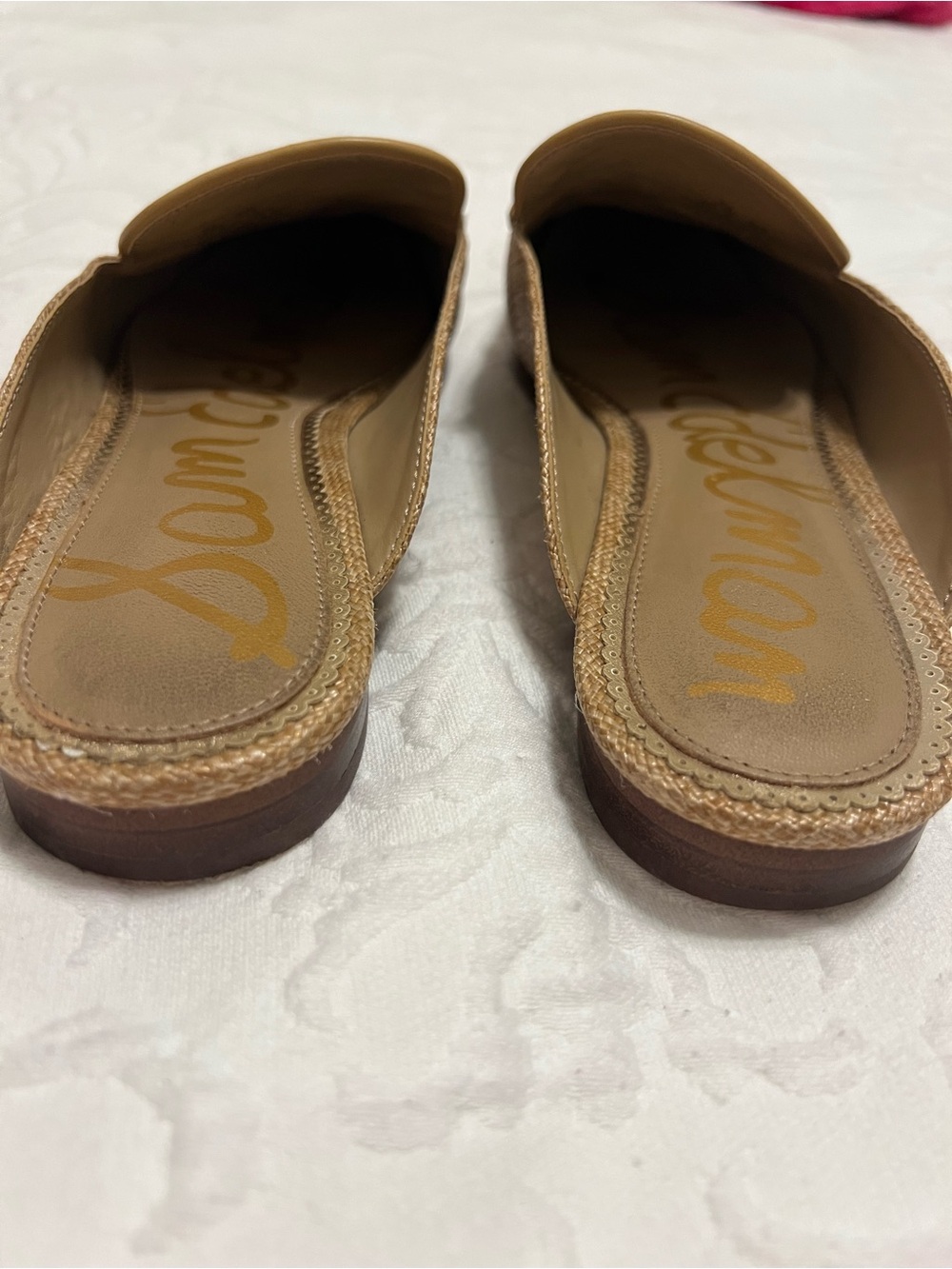 Sam Edelman Tan Linnie Woven Slip-On Loafer Miles with Gold Bit size 6.5 - Picture 3 of 7
